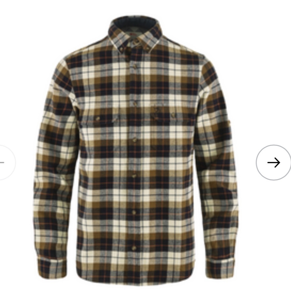Fjallraven Men's Singi Heavy Flannel Shirt in Green Plaid Size M